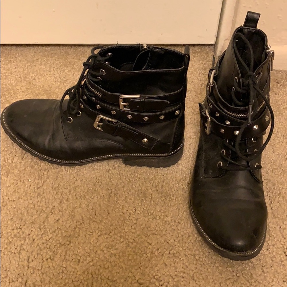 Combat boots.